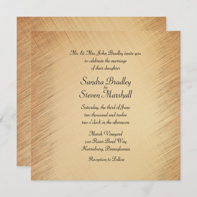 Rustic Wedding Invitation (Front/Back)