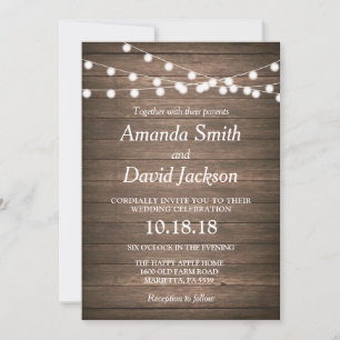 Rustic Wedding Invitation Wood Country Vintage