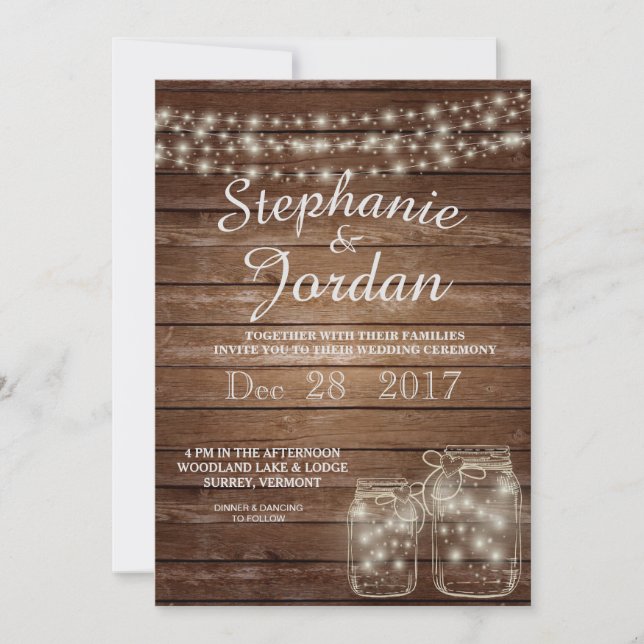 Rustic Wedding Invitations (Front)