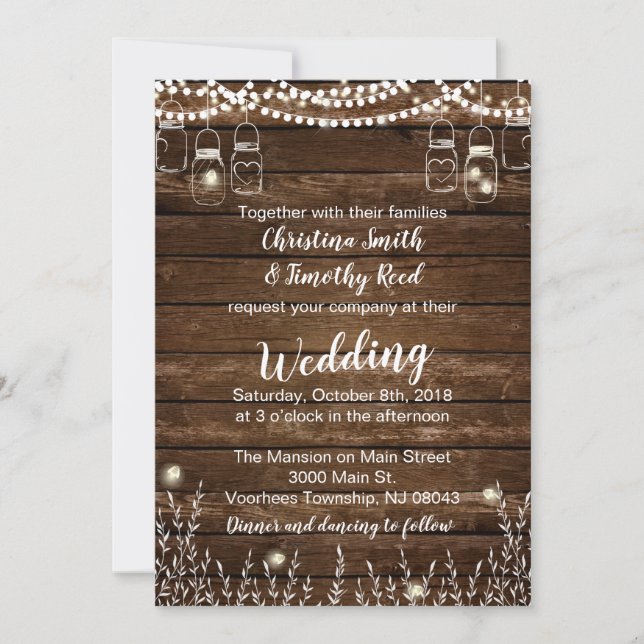Rustic Wedding Invitations - Country Wedding (Front)
