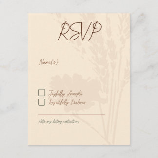 Rustic Wedding Invitations, RSVP Card, Brown Enclosure Card
