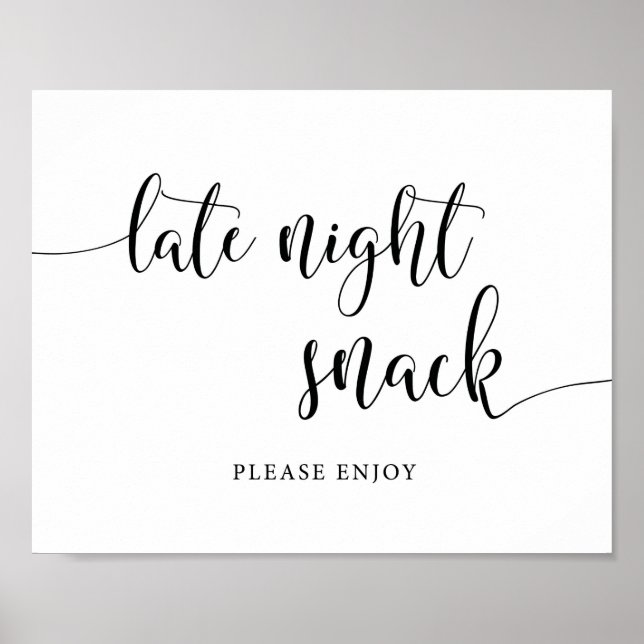 Rustic Wedding Late Night Snack Food Sign (Front)