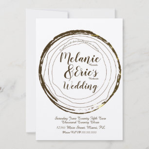 Rustic Wedding Log Elegant Script Invitation