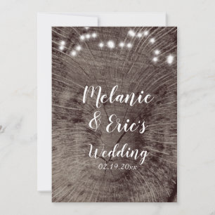 Rustic Wedding Log Lights Wedding  Program Invitation
