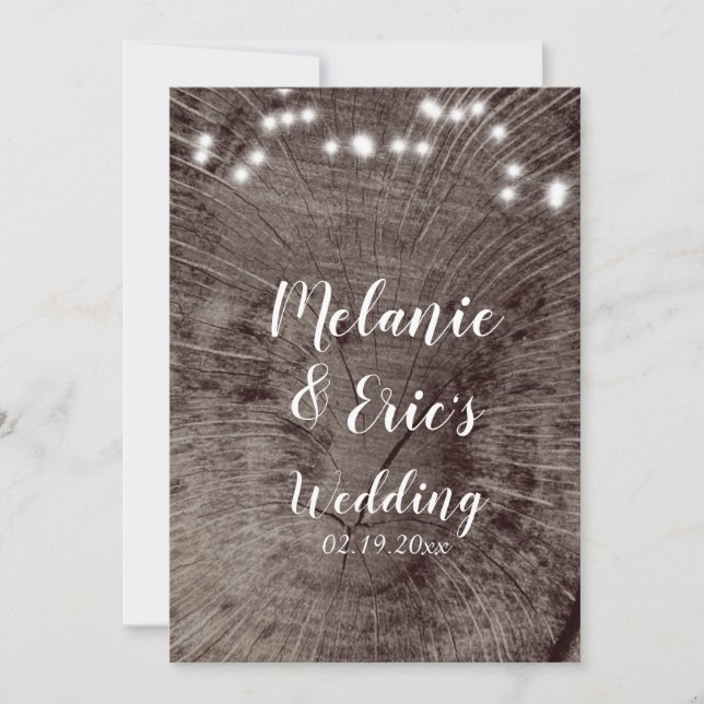 Rustic Wedding Log Lights Wedding  Program Invitation (Front)