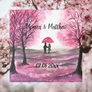 Rustic wedding love couple cherry blossoms tree ma magnet