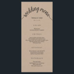 Rustic Wedding Menu Brown Kraft Card<br><div class="desc">Rustic Wedding Menu Brown Kraft Card.
For further customisation,  please click the "customise further" link and use our design tool to modify this template.</div>