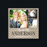 Rustic Wedding Monogram Photo Collage Canvas<br><div class="desc">Add three of your favourite wedding photos to create a beautiful unique photo collage canvas art print. Personalise the design with your family name monogram and wedding date or other custom text. Click Customise It to move photos or change text fonts and colours to create a unique one of a...</div>