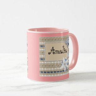 Rustic , wedding mug