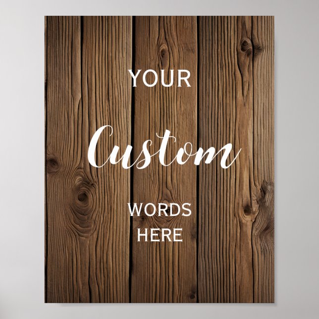 Rustic Wedding or Party Sign make your own custom (Front)