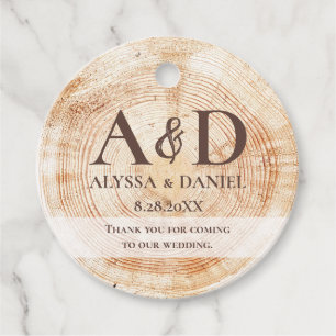 Rustic Wedding Personalised monogram Favour Tags