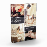 Rustic Wedding Photo Collage Love script Block<br><div class="desc">Customise this photo block with up to four of your favourite wedding shots from the best day ever. The chalkboard background blocks adds a rustic feel and the love script with it's modern handwritten style is elegant and classic. Personalise with your names and special wedding date. A perfect keepsake. You...</div>