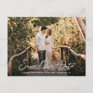 Rustic Wedding Photo Save Our Date Announcement Postcard