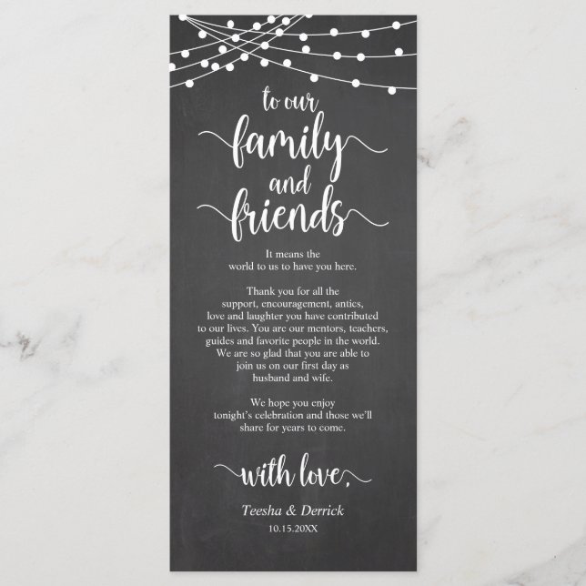 Rustic Wedding Place Setting Thank You Card (Front)