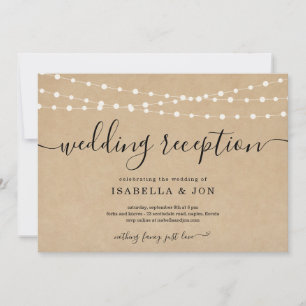 Rustic Wedding Reception Only Invitation