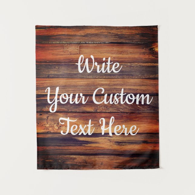 Rustic Wedding Reception Photo Prop Backdrop Sign Tapestry (Front)