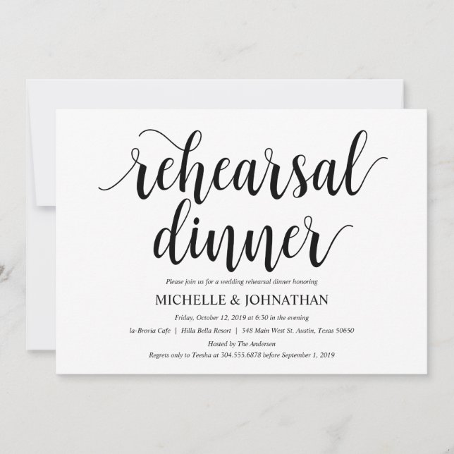 Rustic Wedding Rehearsal Dinner Invitation Card (Front)