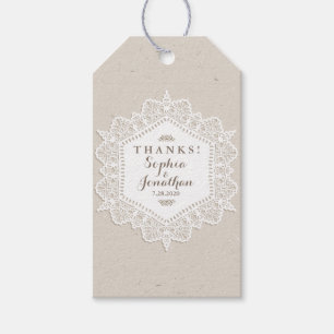Rustic Wedding Romantic Vintage Lace Doily Gift Tags