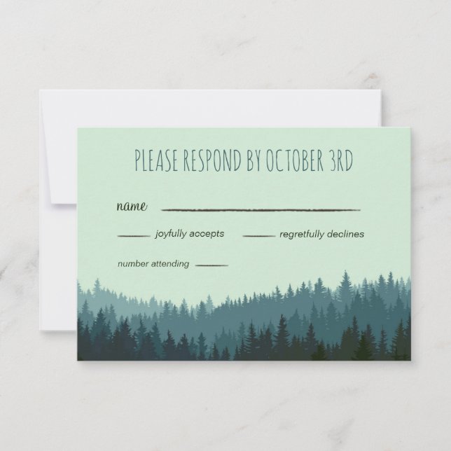 Rustic Wedding RSVP in the Mountains Card (Front)