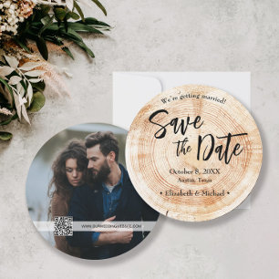 Rustic wedding Save the date Photo with website Invitation