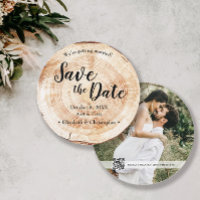 Rustic Wedding Save the date photo Wood Grain