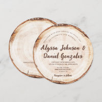 Rustic Wedding Script names Wood Cut slice disc