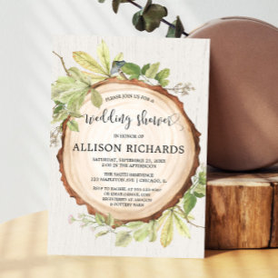 Rustic wedding shower forest woods invitation