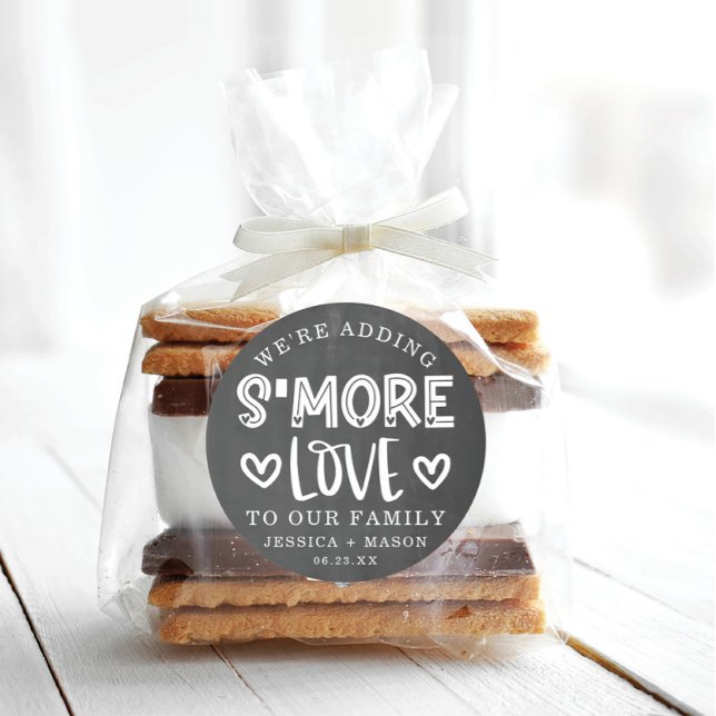 Rustic Wedding S'more Love Favour Classic Round St Classic Round Sticker (Creator Uploaded)