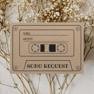 Rustic Wedding Song Request Cassette Kraft RSVP Card