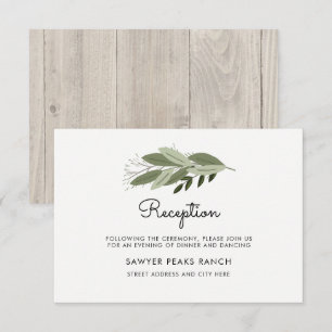 Rustic Wedding Sprigs Reception Card
