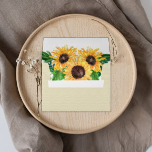Rustic Wedding Sunflowers Invitation Envelope