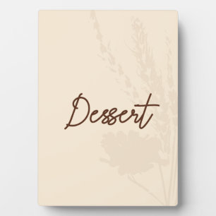 Rustic Wedding Table Card Dessert - Wheat Detail Plaque
