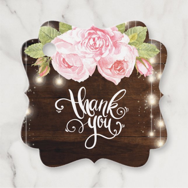 Rustic Wedding Thank you Favour Tags (Front)