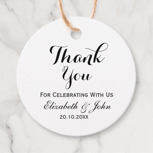 Rustic Wedding Thank You Favour Tags (Front)