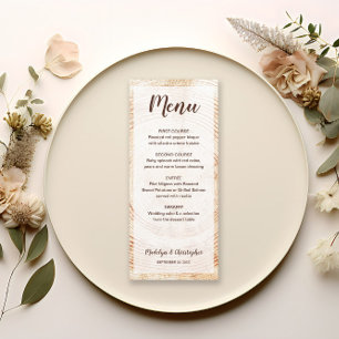 Rustic Wedding Tree Wood Grain Custom Menu