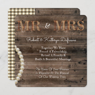 Rustic Wedding Vow Renewal Invitation