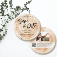Rustic Wedding Website QR Code Custom Photo