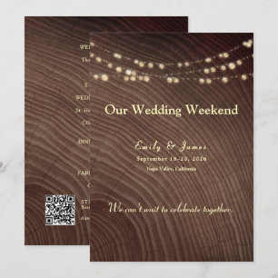 Rustic Wedding Weekend Itinerary Card