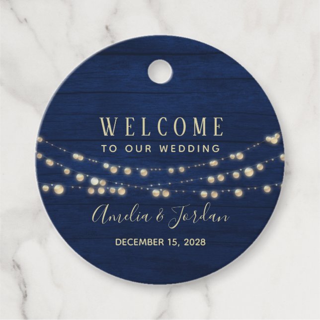 Rustic Wedding Welcome Favour Tags (Front)