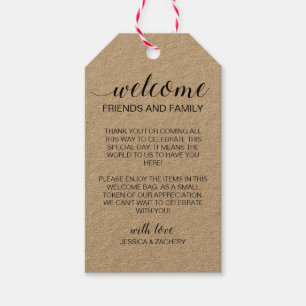 Rustic Wedding Welcome Gift Basket Bag Tags