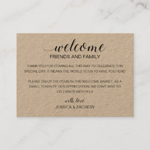Rustic Wedding Welcome Guests Gift Bag Basket Place Card