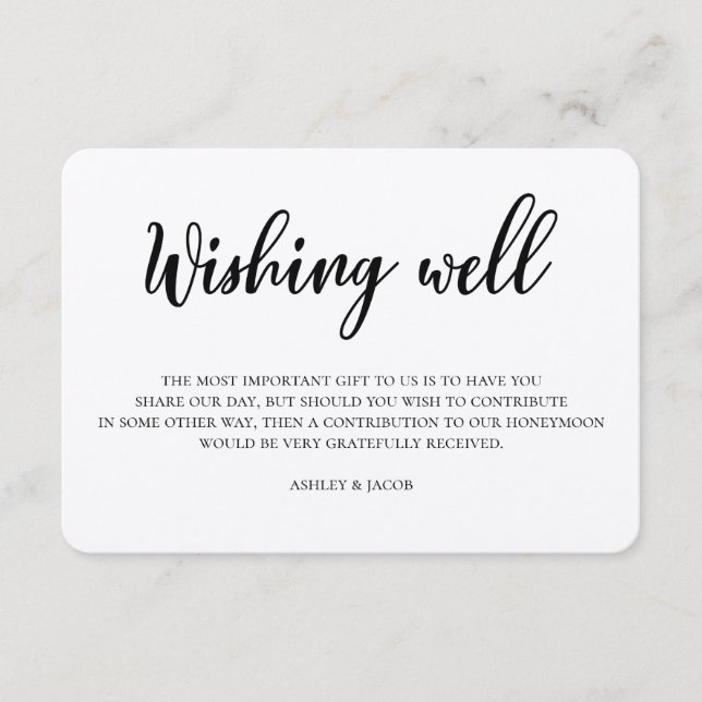 Rustic wedding wishing well. Modern kraft insert (Front)