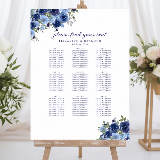 Rustic Wedding with Blue Navy Flowers Poster (Creator Uploaded)