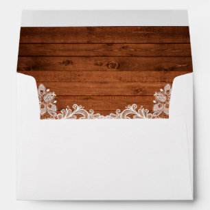 Rustic Wedding Wood and Lace Envelopes