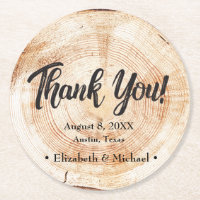 Rustic Wedding Wood Cut Thank You favour