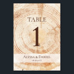 Rustic wedding Wood Grain background Custom Table Number<br><div class="desc">Add a touch of rustic charm to your wedding reception with our Rustic Wedding Wood Grain Background Custom Table Numbers. These table cards are designed to perfectly complement our rustic wedding wood-cut slice collection suite, creating a cohesive and beautiful aesthetic for your special day. Each table card can be customised...</div>