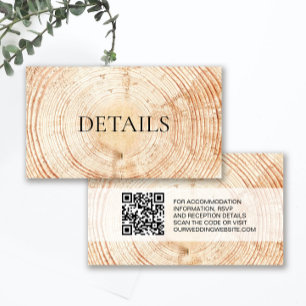 Rustic Wedding Wood Grain Details QR code Template