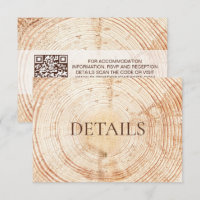 Rustic Wedding Woodland Details QR code Template