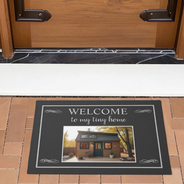 Rustic welcome to my tiny home photo doormat (Rustic welcome to my tiny home photo doormat. )