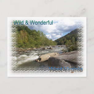 Rustic West Virginia River Postcard